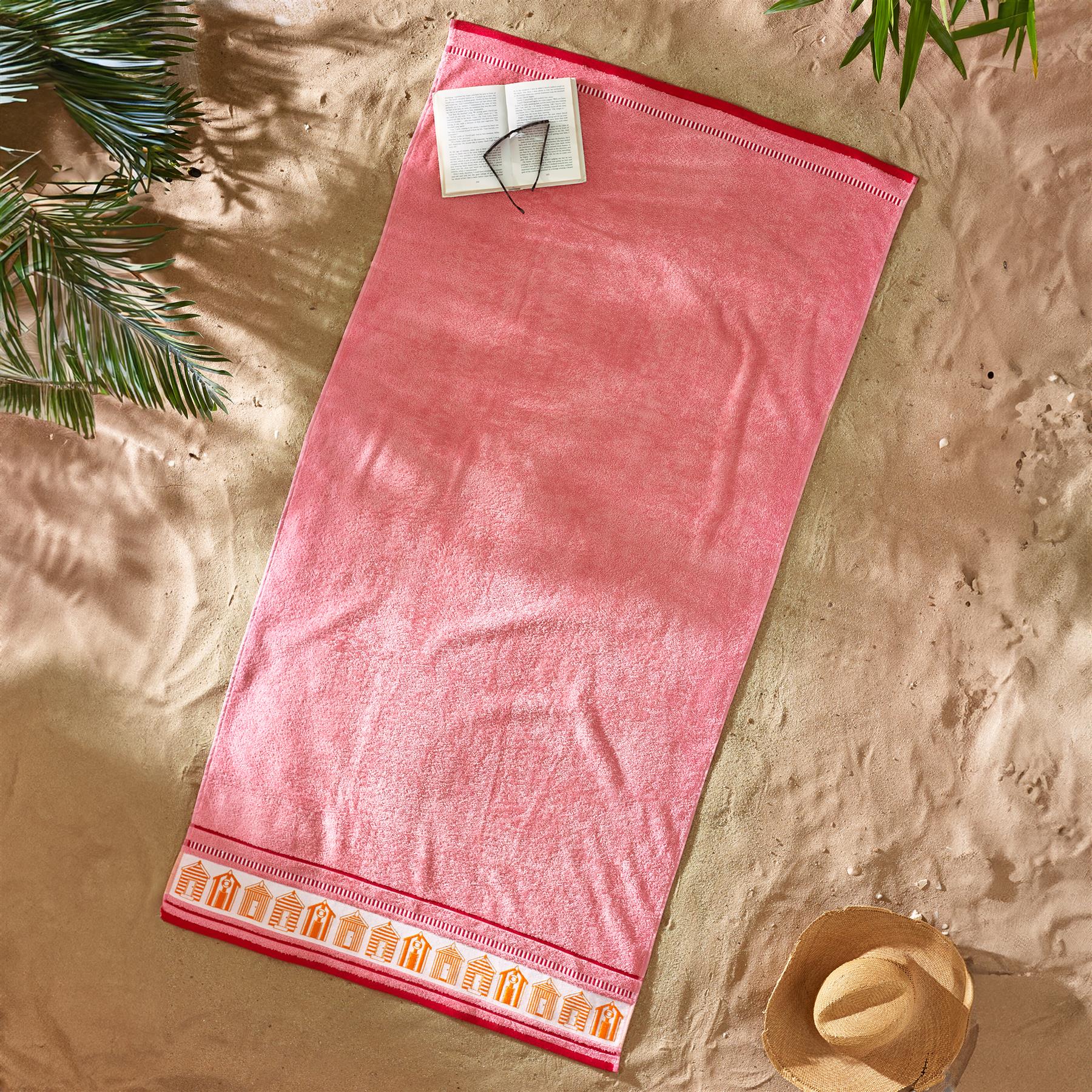 Catherine Lansfield Beach Towel Sunbed Lounger Cotton Patterned Plain - Picture 8 of 52