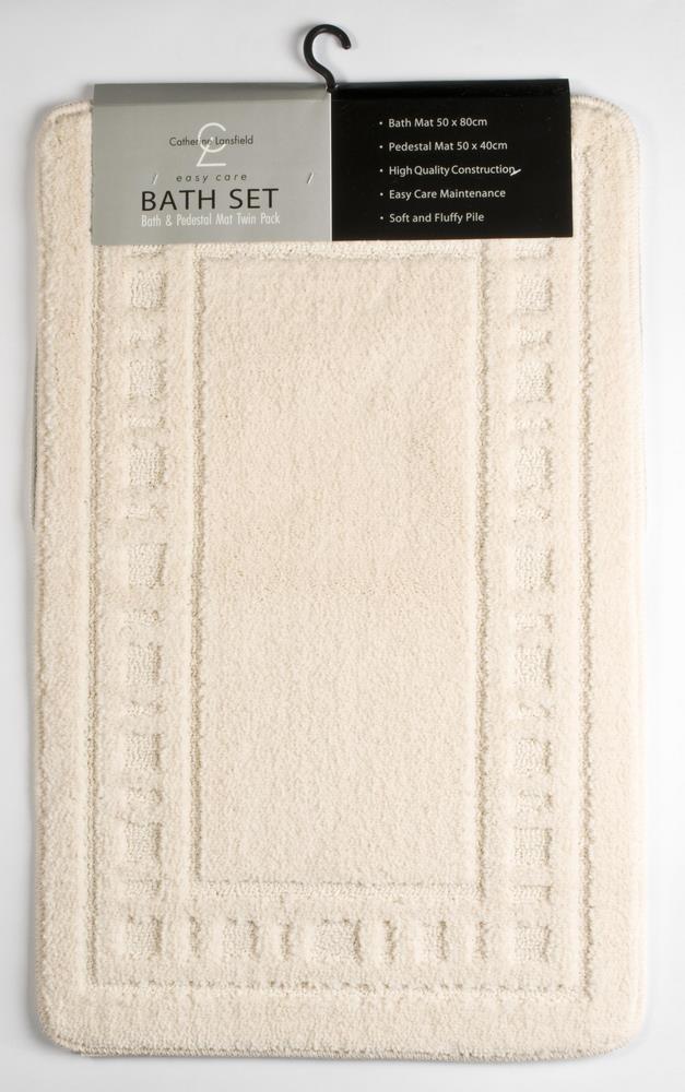 Catherine Lansfield Armoni Easy Care Two Piece Bath Set (Bath & Pedestal Mat) - Picture 4 of 6