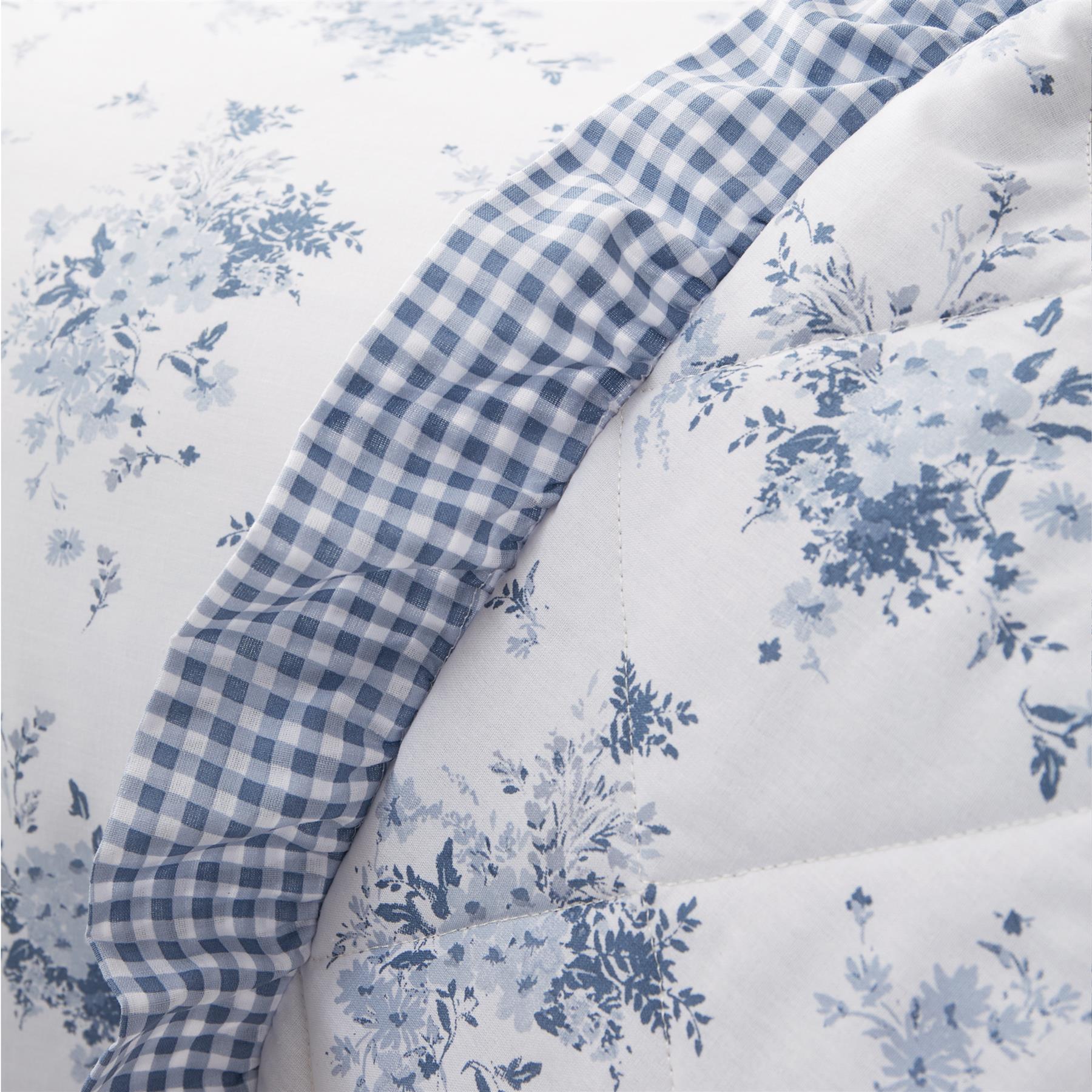 Catherine Lansfield Lucie Floral Frill Duvet Cover Set Accessories Bedding Blue - Picture 39 of 42