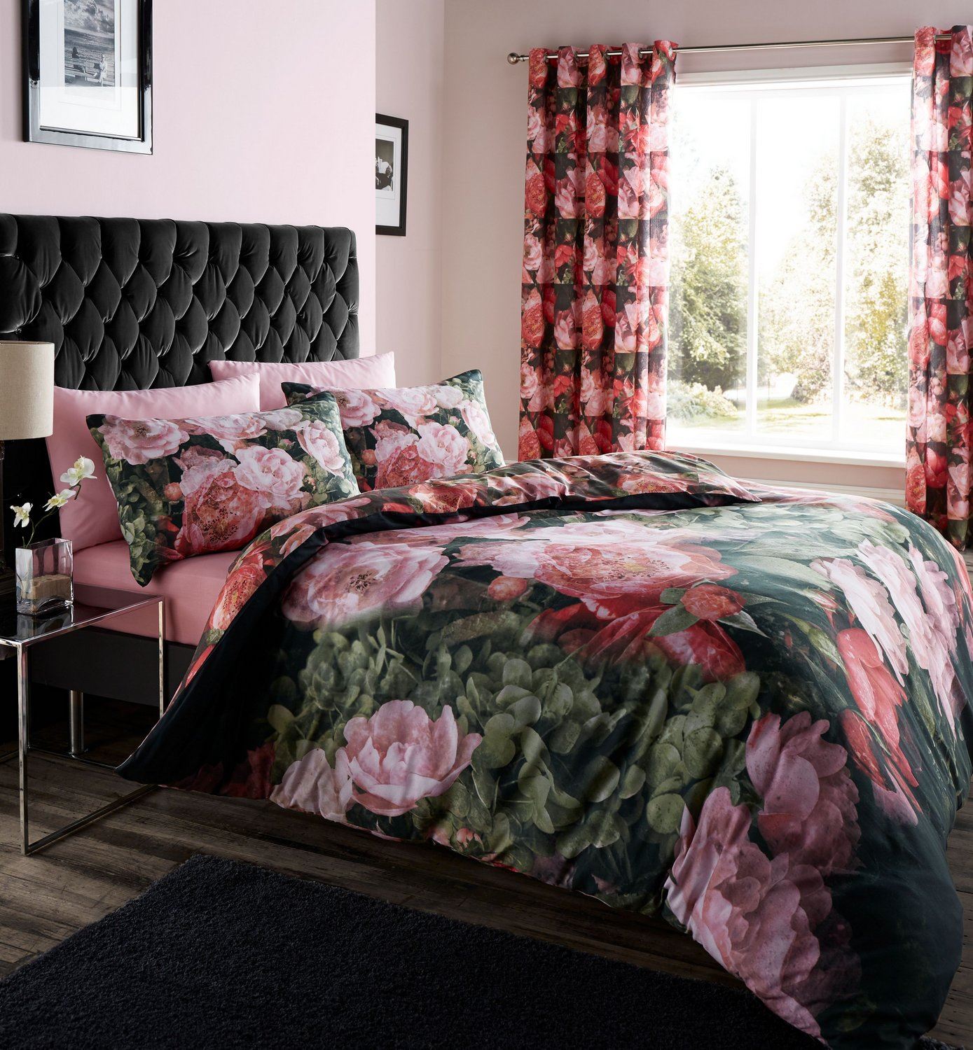 Floral Quilt Duvet Cover & Pillowcase Bedding Bed Set Single Double