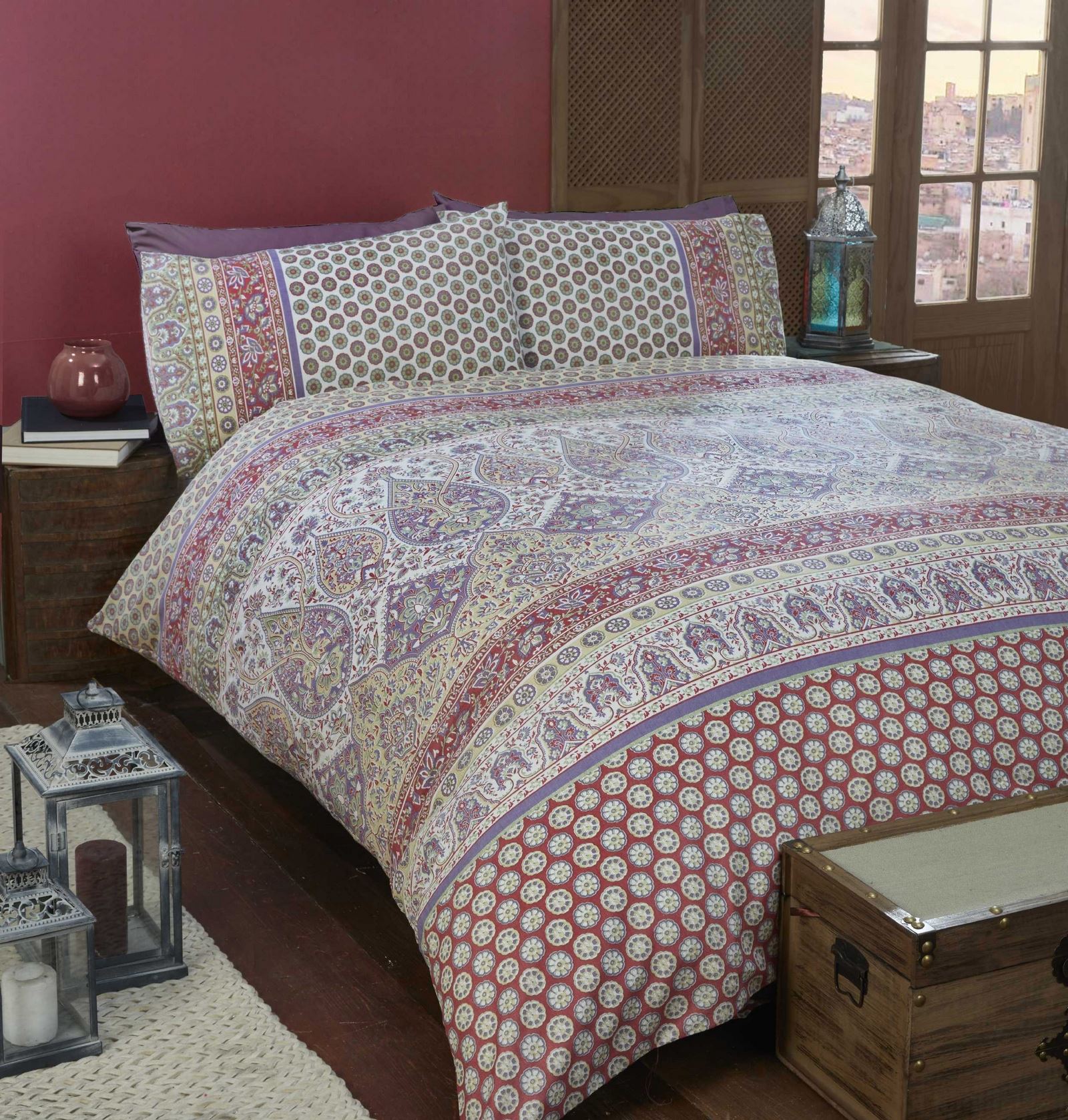 Indian Style Elephant Quilt Duvet Cover & Pillowcase Bedding Bed