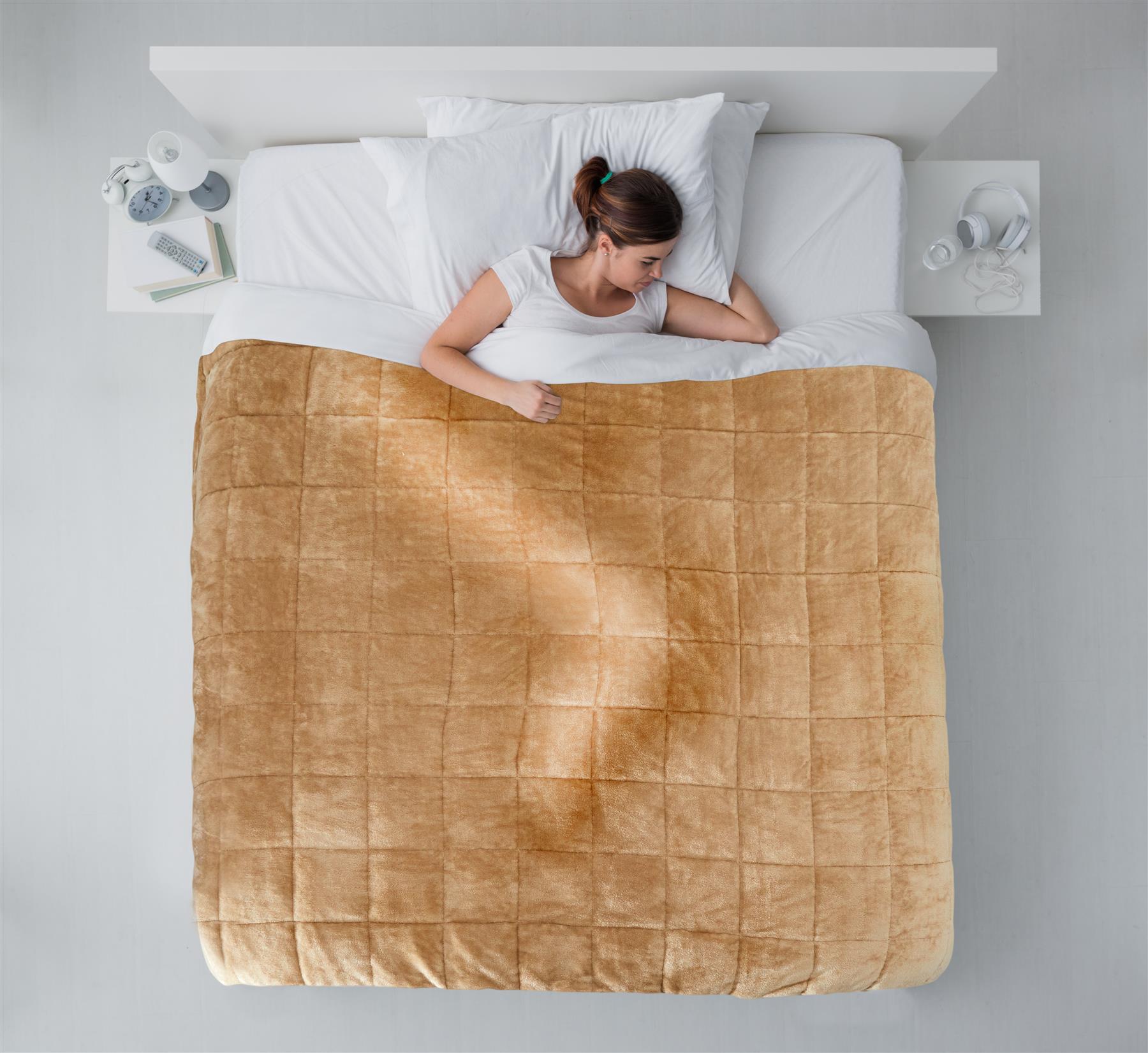 Sherpa Fleece Weighted Blanket 7KG For Anxiety, Stress Relief, Improved