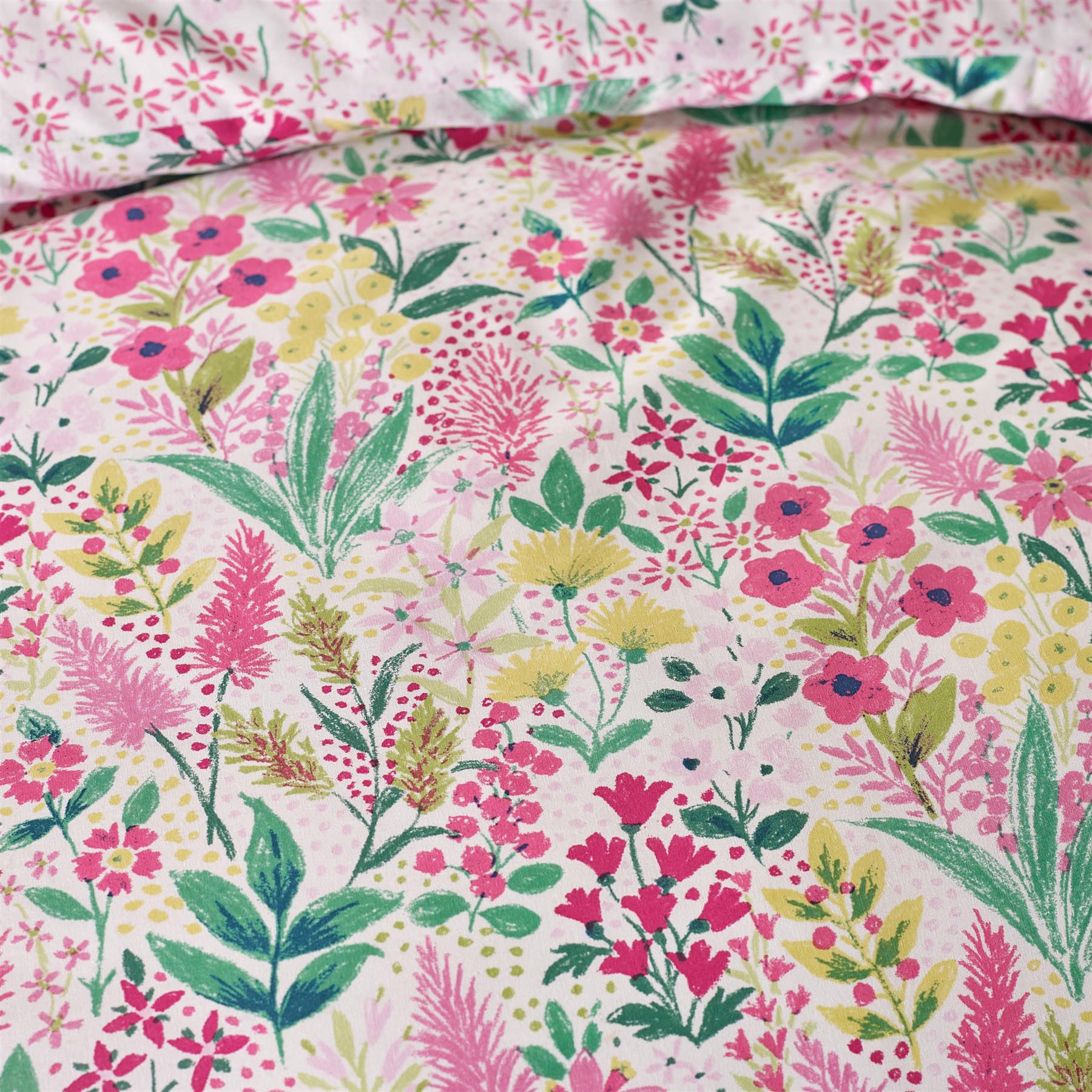 Catherine Lansfield Tilly Floral Duvet Cover Set Curtains Bedspread Reversible - Picture 31 of 44