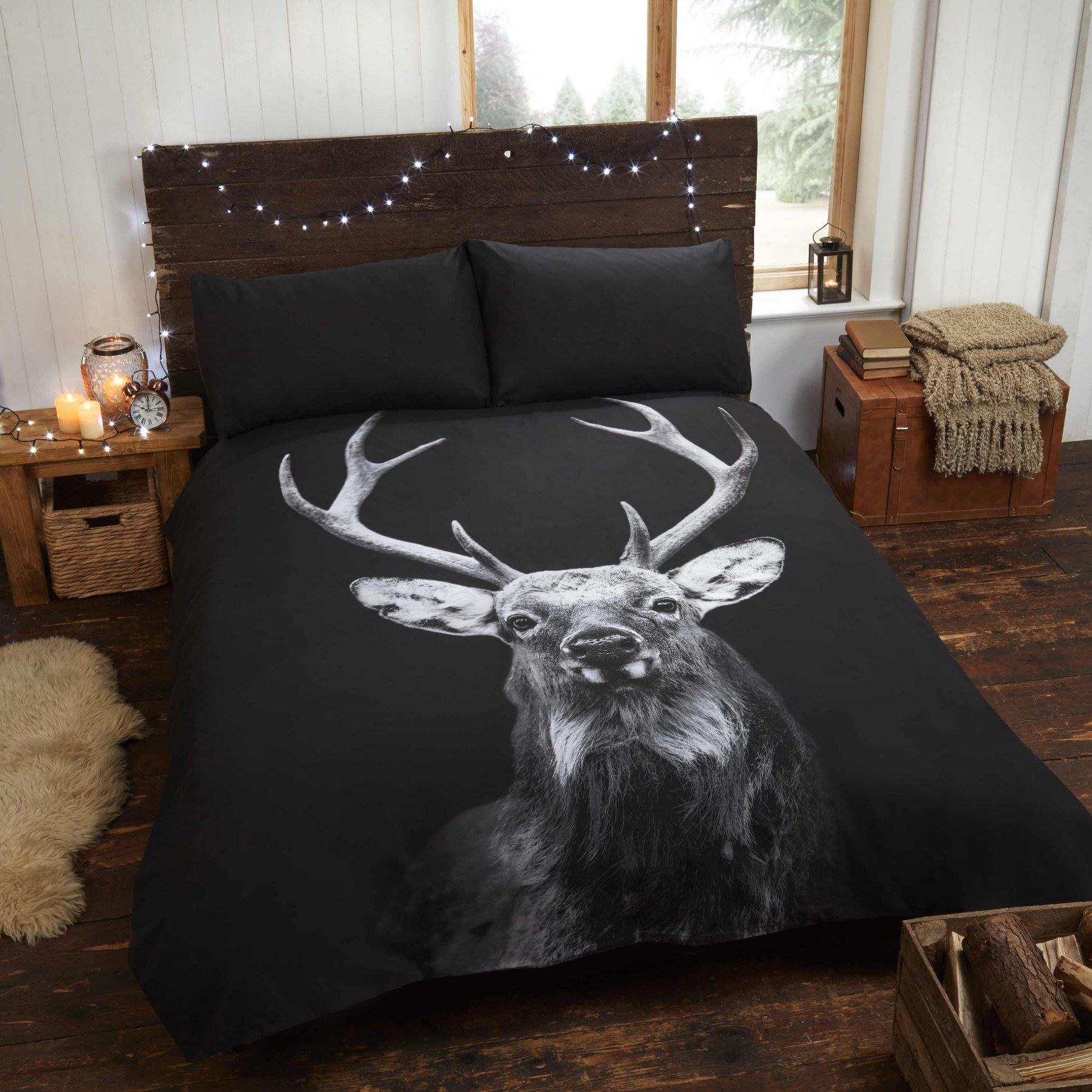 Stag Duvet Cover & Pillowcase Quilt Cover Bedding Bed Sets 4 Sizes New
