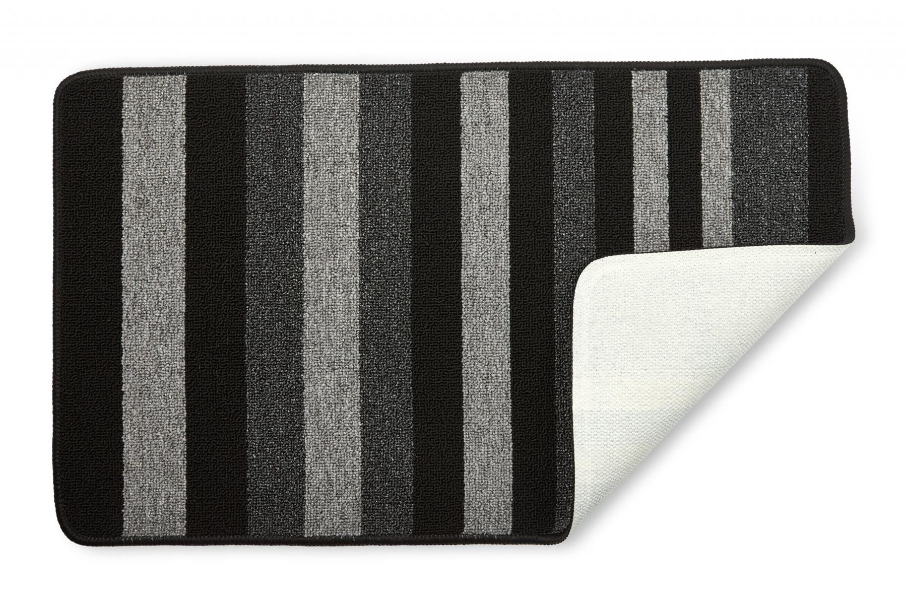 2 PC Bath Mat Pedestal Set Non Slip Striped Bathroom Toilet Mats Rugs Jersey - Produktbild 1