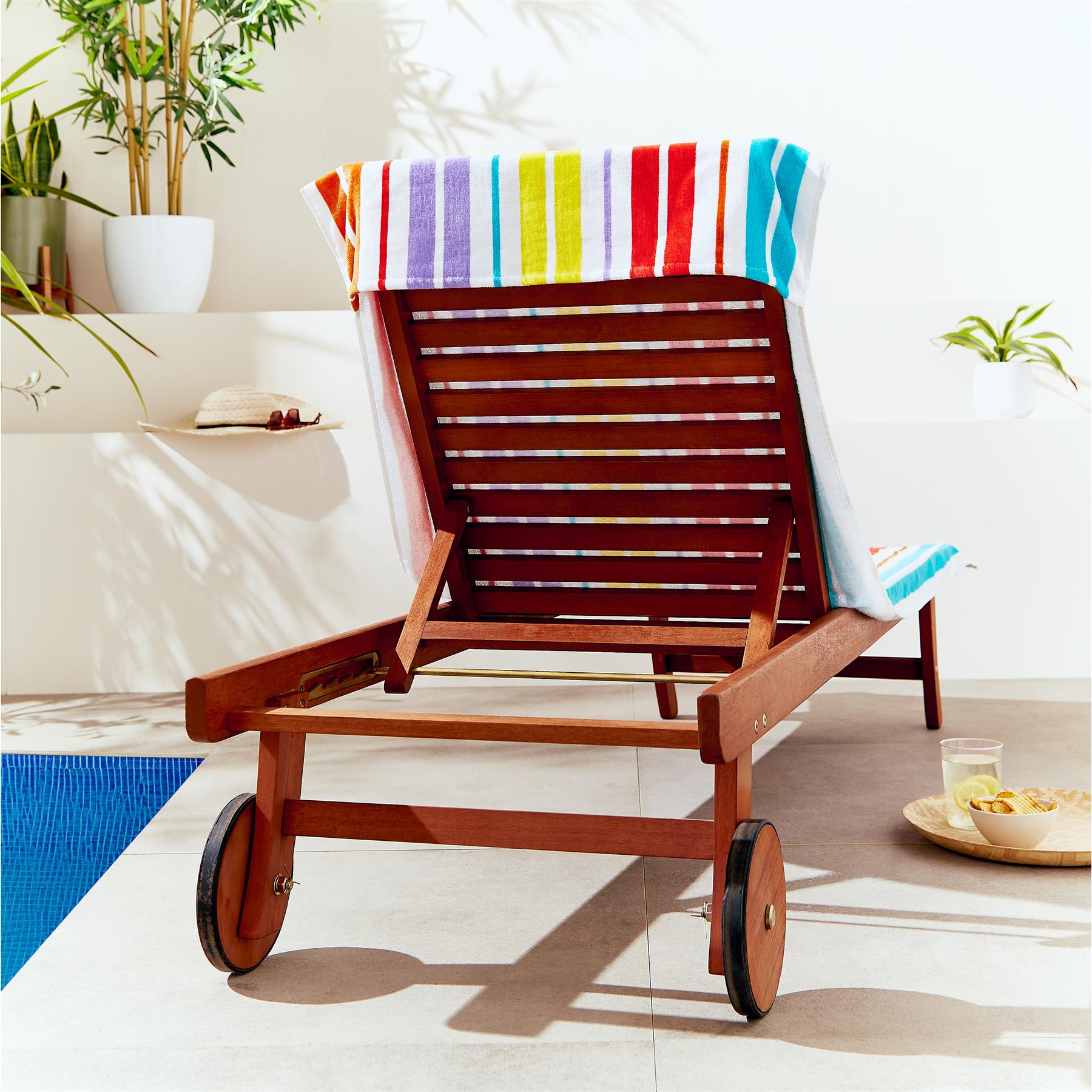 Catherine Lansfield Beach Lounger Towel Sunbed Cotton Patterned Bold 76x200cm - Picture 17 of 25