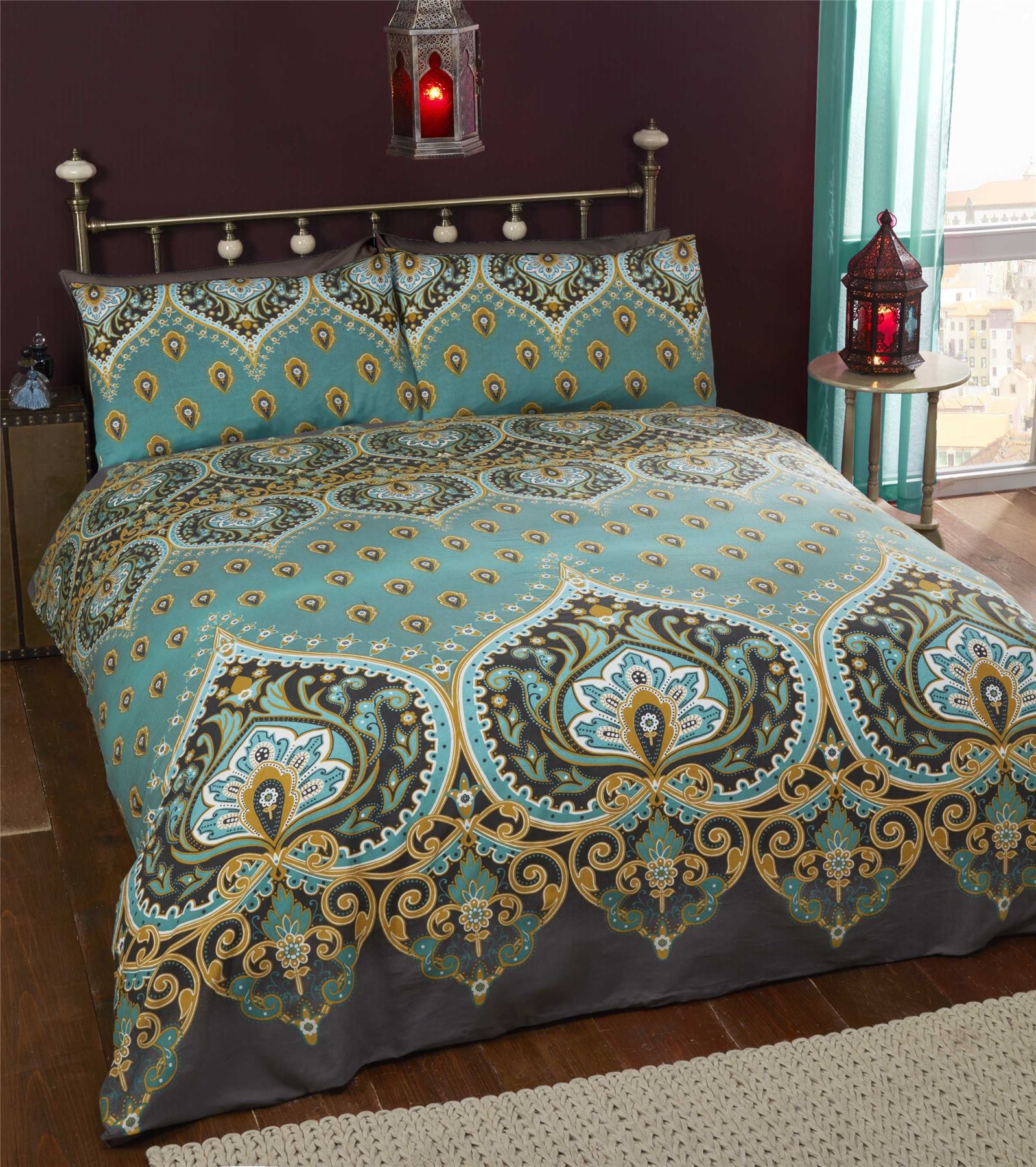 Indian Style Elephant Quilt Duvet Cover & Pillowcase Bedding Bed