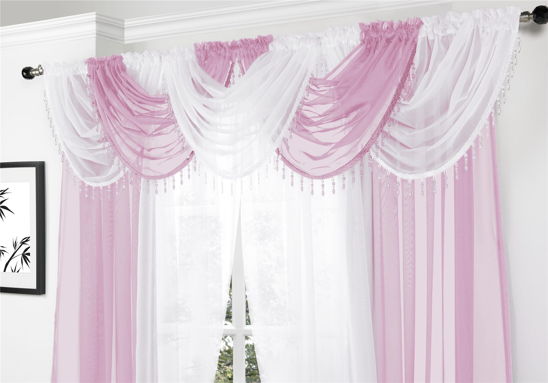 Voile Curtain Swag Swags Drape Pelmet Valance Net 22x18" With