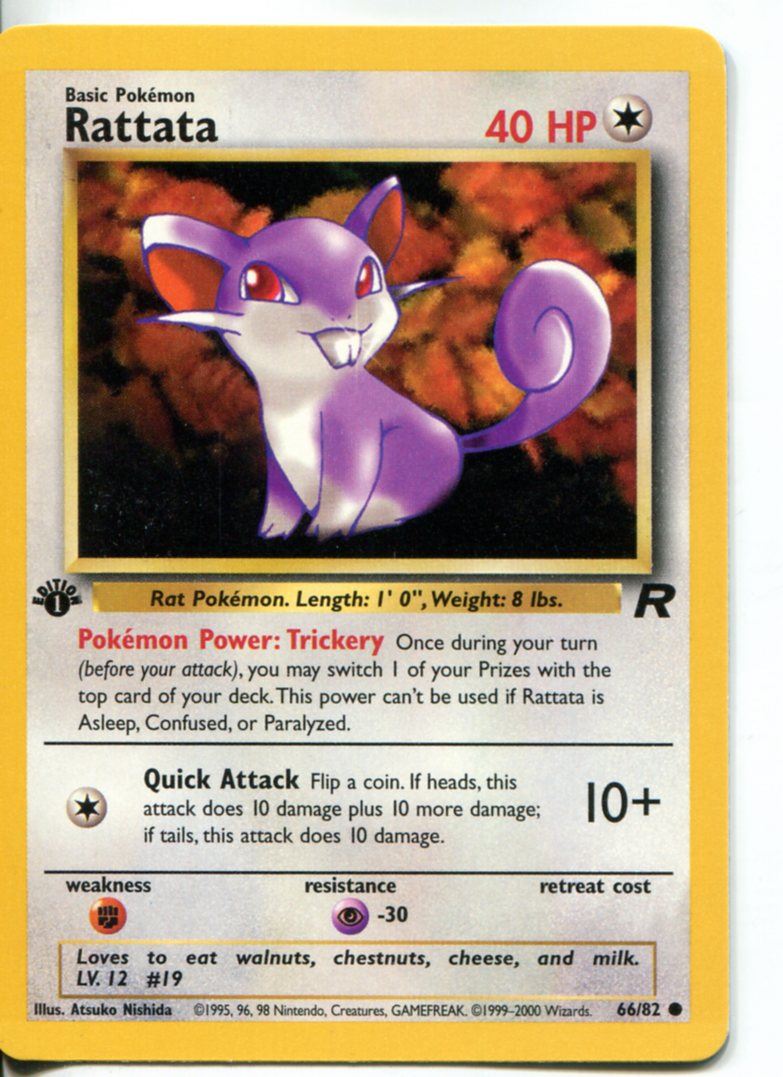 Pokemon Team Rocket 1st Edition Common Card 66/82 Rattata eBay