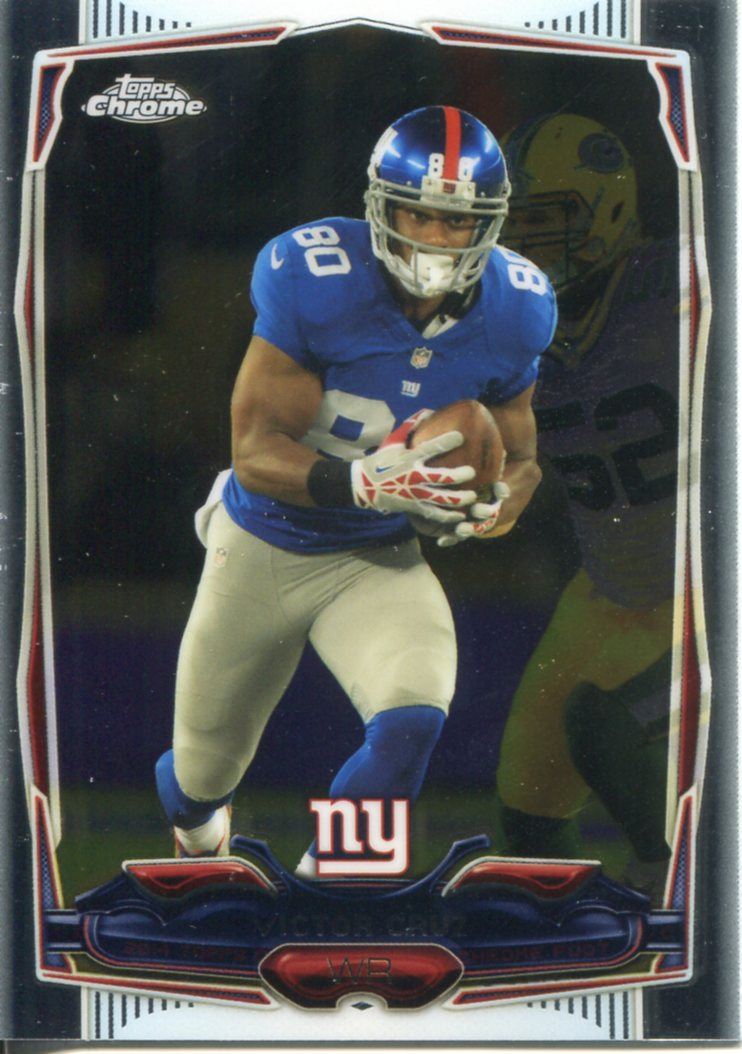 Tarjeta de Topps Chrome fútbol 2014 veterano #93 Eli Manning-New York Giants