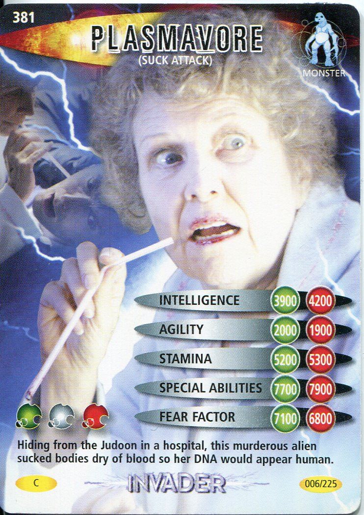 SUCK ATTACK DR WHO INVADER CARD 381 PLASMAVORE