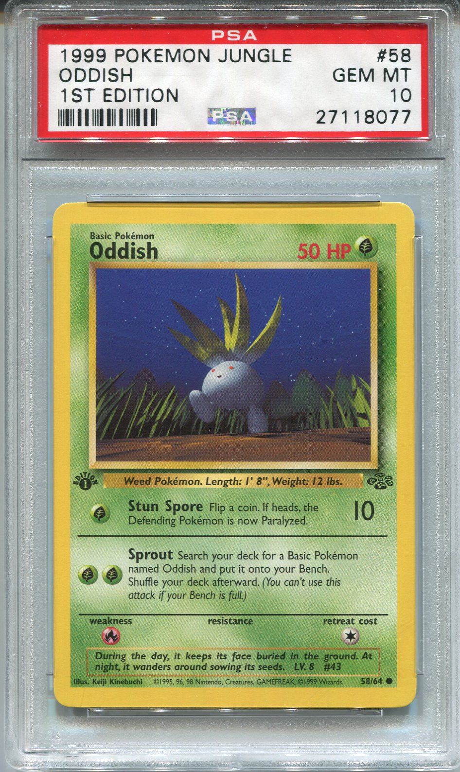 Pokemon Jungle 1st Edition Card #58 Oddish PSA 10 | eBay UK