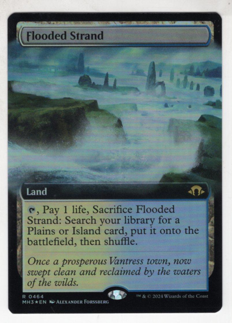 MTG Modern Horizons 3 Foil Rare Card #464 Flooded Strand (Extended 