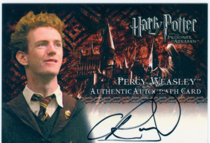 Harry Potter Prisoner Of Azkaban Up Autograph Chris Rankin As Percy Weasley Description You Are Bidding On The Card Single