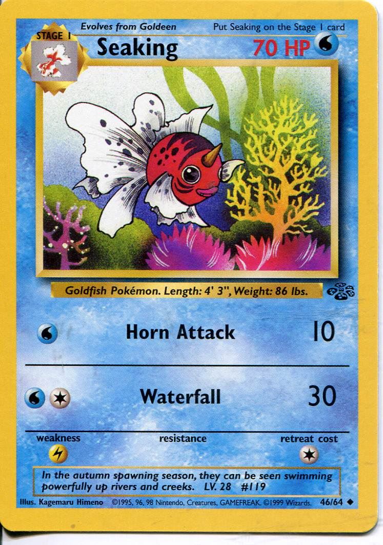 Pk 46 64 Seaking 1st Ed Uncommon Jungle Pokemon Collectible Card Games Ltwngdc Toys Hobbies