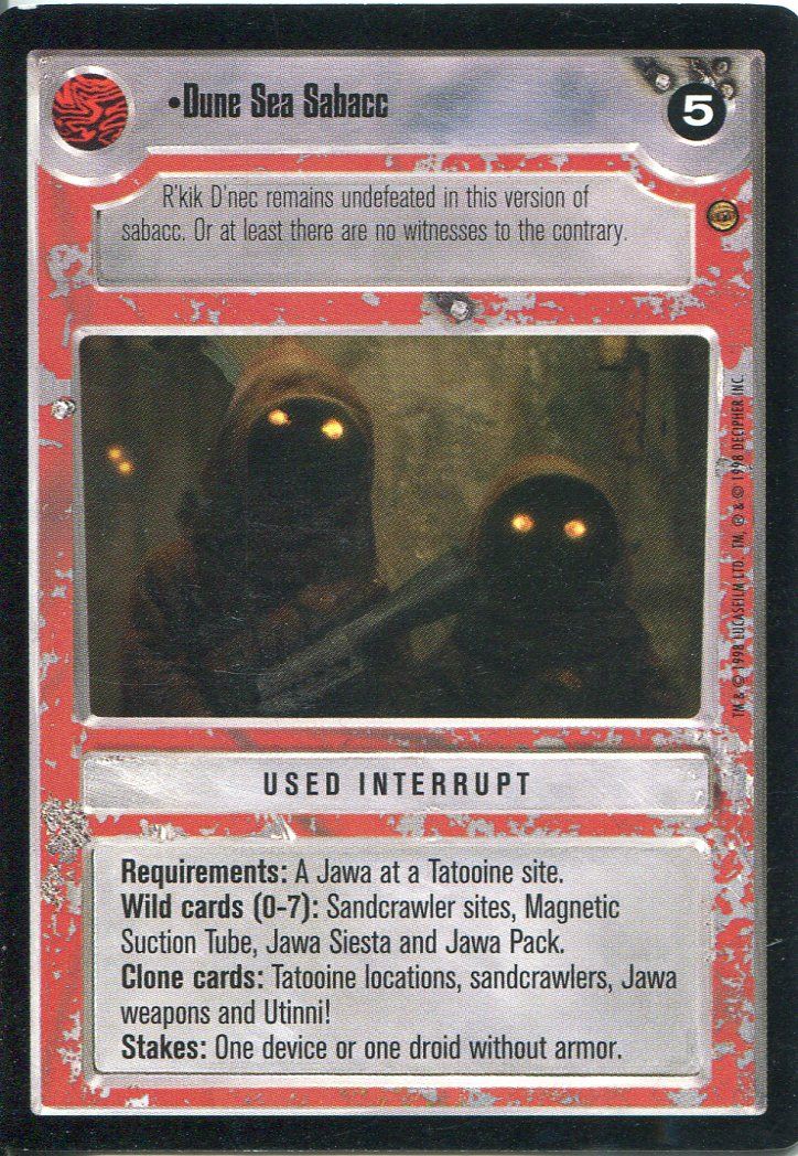 Star Wars CCG Jabbas Palace Card Jabbas Palace Sabacc Light Side