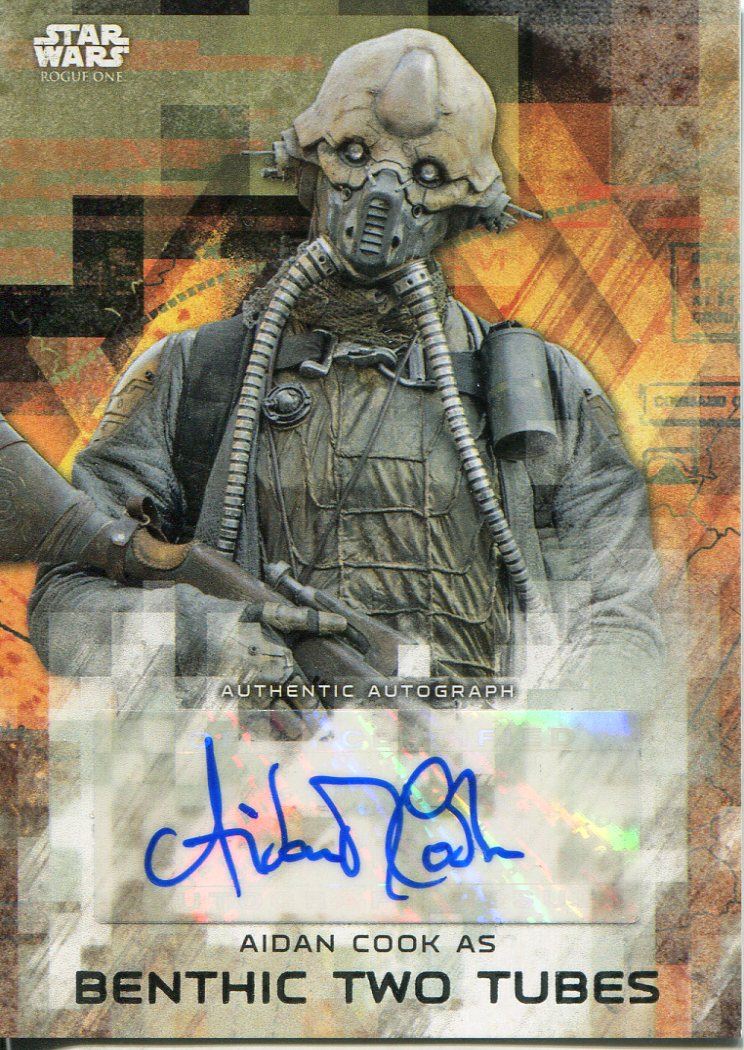 2017 Topps Star Wars Rogue One series 2 BLACK autograph Aidan Cook BENTHIC //50