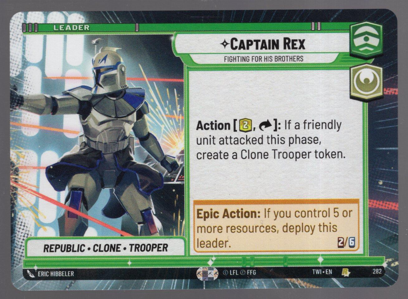 Star Wars Unlimited TotR Hyperspace Card TWI282 Captain Rex UK