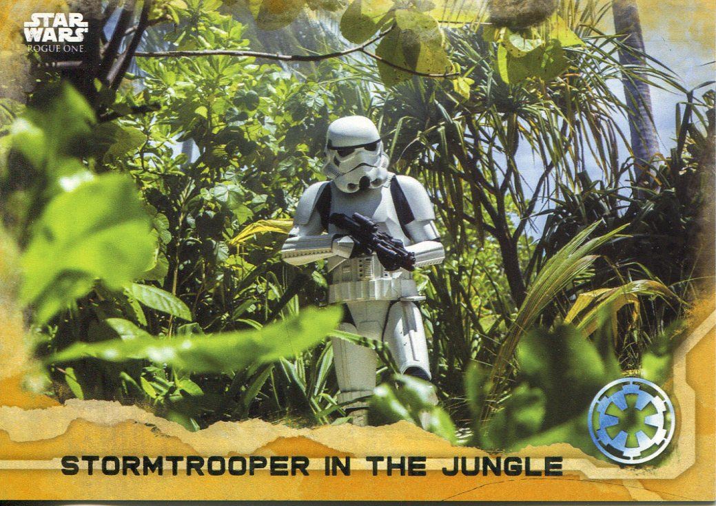 Star Wars Rogue One Green Parallel Base Card #69 Stormtrooper in the Jungle