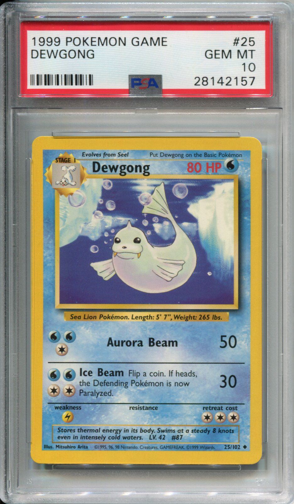 WOTC Pokemon 1999 Base Set Card #25 Dewgong PSA 10 5053075344383 | eBay