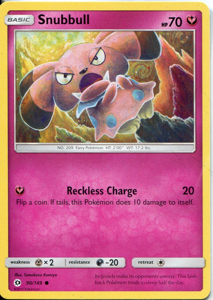 Pokemon Sun /& Moon TCG Card 090//149 Snubbull