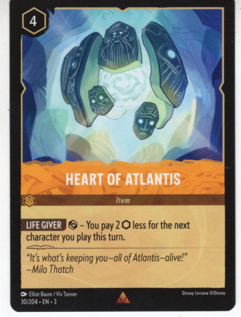 Lorcana Into The Inklands Rare Card #30 Heart of Atlantis | eBay UK Lorcana Into The Inklands Rare Card #30 Heart of Atlantis | eBay UK