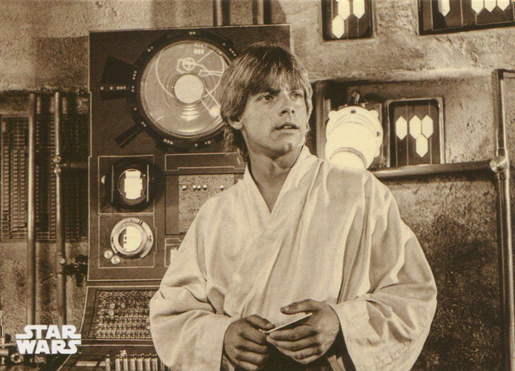 Star Wars RotJ Black /& White Blue Base Card #120 Searching for Skywalker
