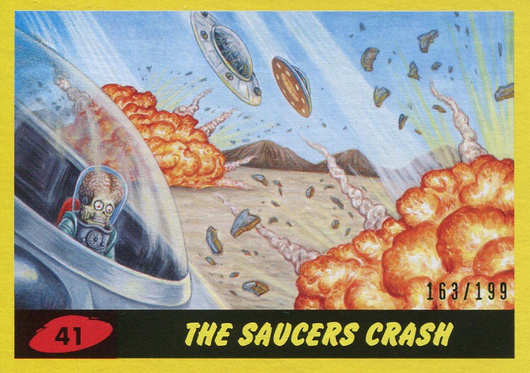 199 Base Card #37 Probing the Mind Mars Attacks The Revenge Yellow
