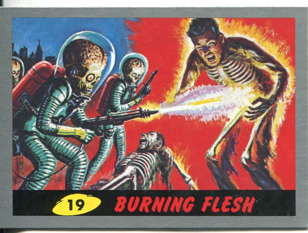 Mars Attacks Heritage Silver Parallel Base Card #19 Burning Flesh