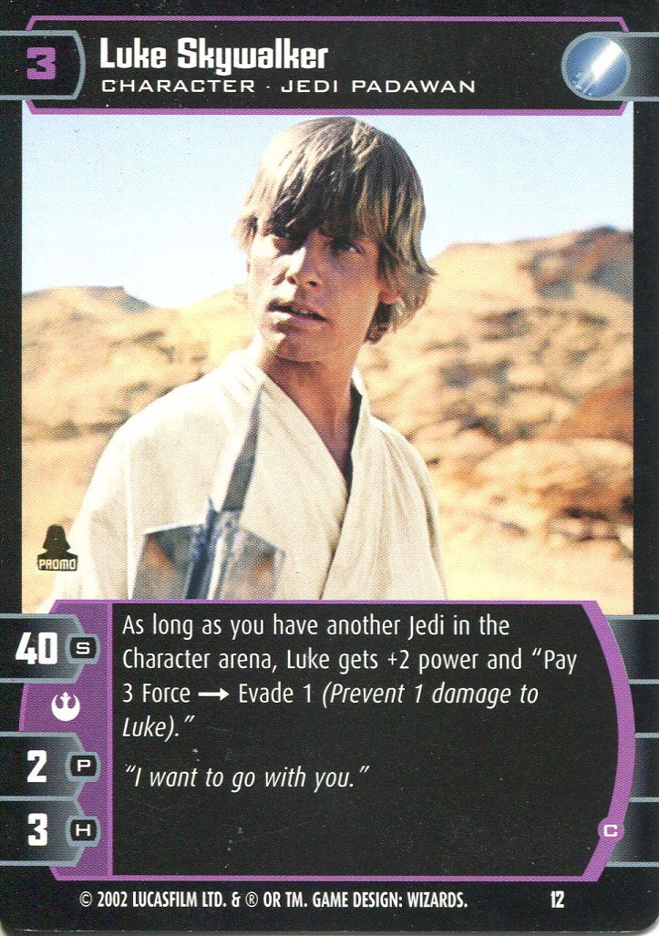 Star Wars TCG Promo Card #12 Luke Skywalker Jedi Padawan