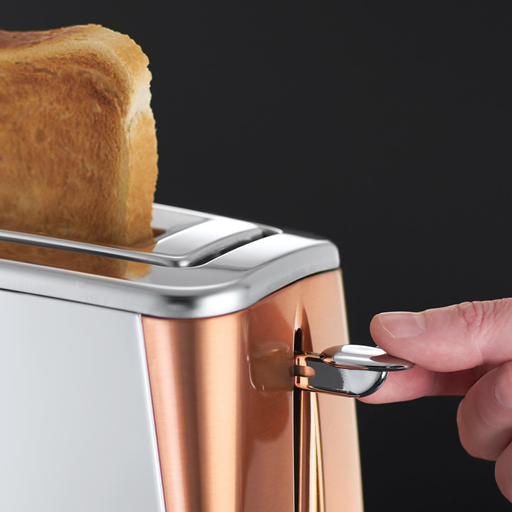 Russell Hobbs 2 Slice Toaster Long Slot Luna Copper with Lift & Look - 24310 - Picture 5 of 10