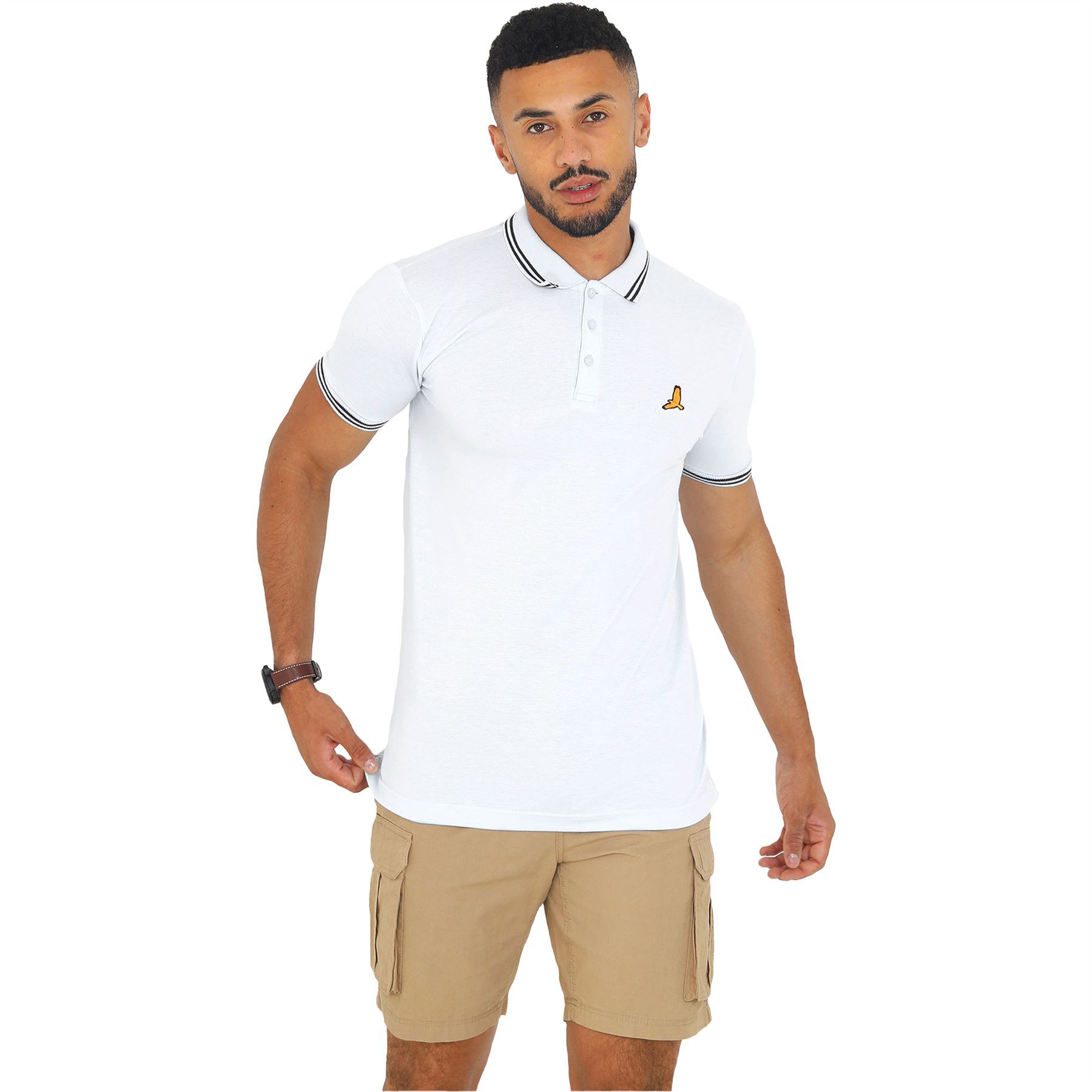Mens Short Sleeve Polo Brave Soul Sport Tipping Collar T-Shirt Golf Summer Top - Picture 9 of 9
