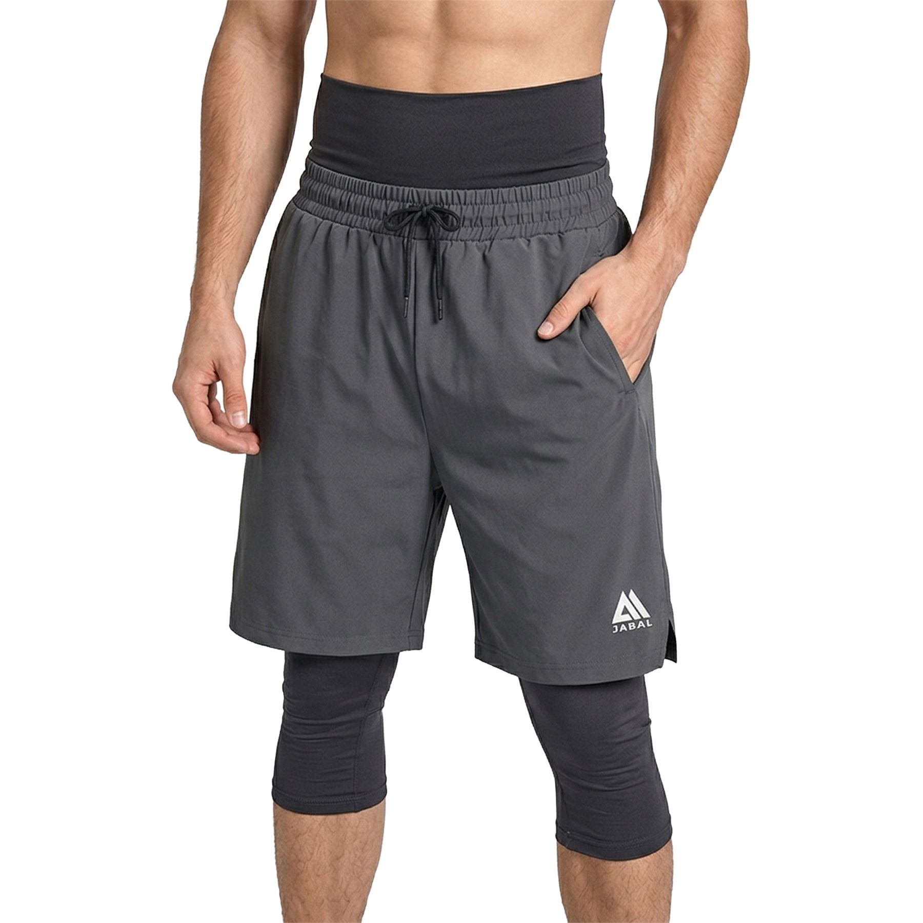 JABAL Mens Awrah Shorts Long Below Knee Swim Modest Zip Pockets Holiday Beach 3