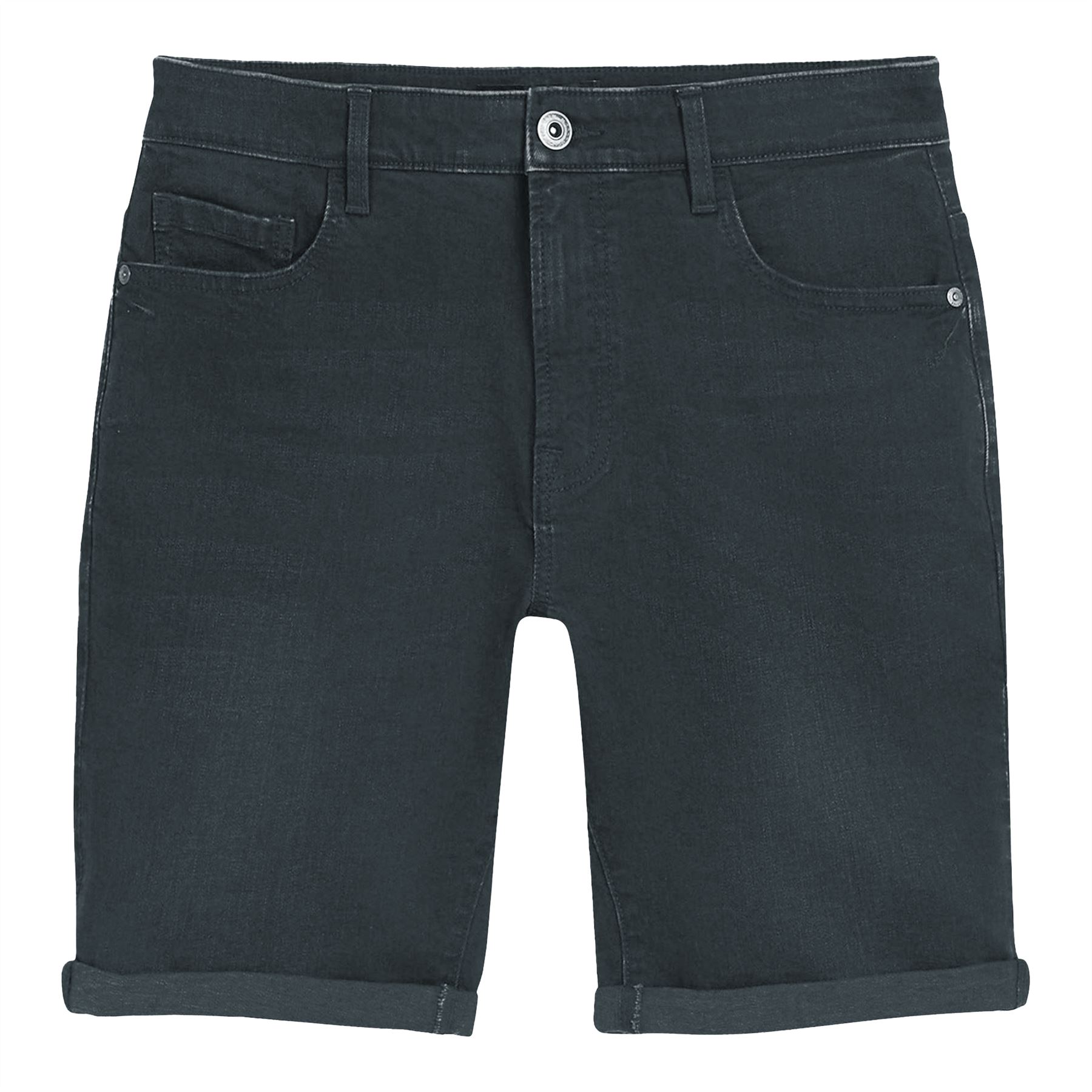 NEXT Mens Denim Stretch Shorts Slim Fit Roll Up Knee Length Jeans Half