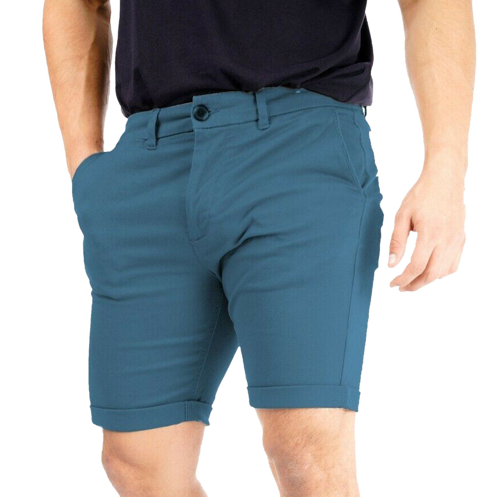 Mens Chino Shorts Casual Cotton Cargo Combat Stretch Half Pant Summer Jeans New - Picture 14 of 17