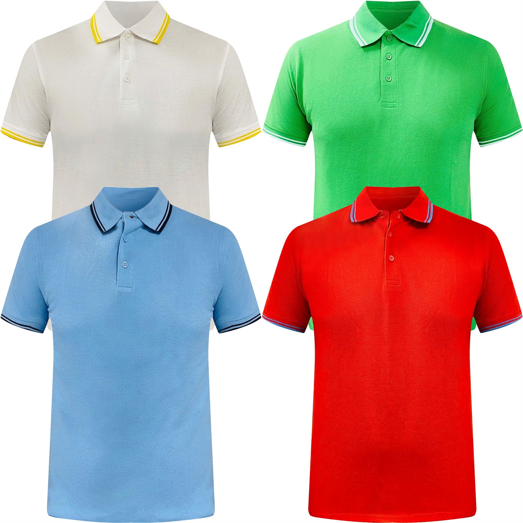 4 / 6 Pack Mens Polo Shirt Short Sleeve Pique Top Designer T Shirt Tee Big Size - Picture 12 of 13