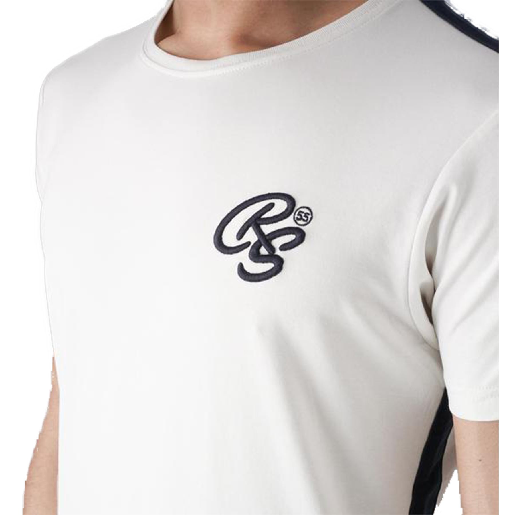 New Mens Crosshatch T-Shirt Embossed Logo Short Sleeved Crew Neck Tee Top