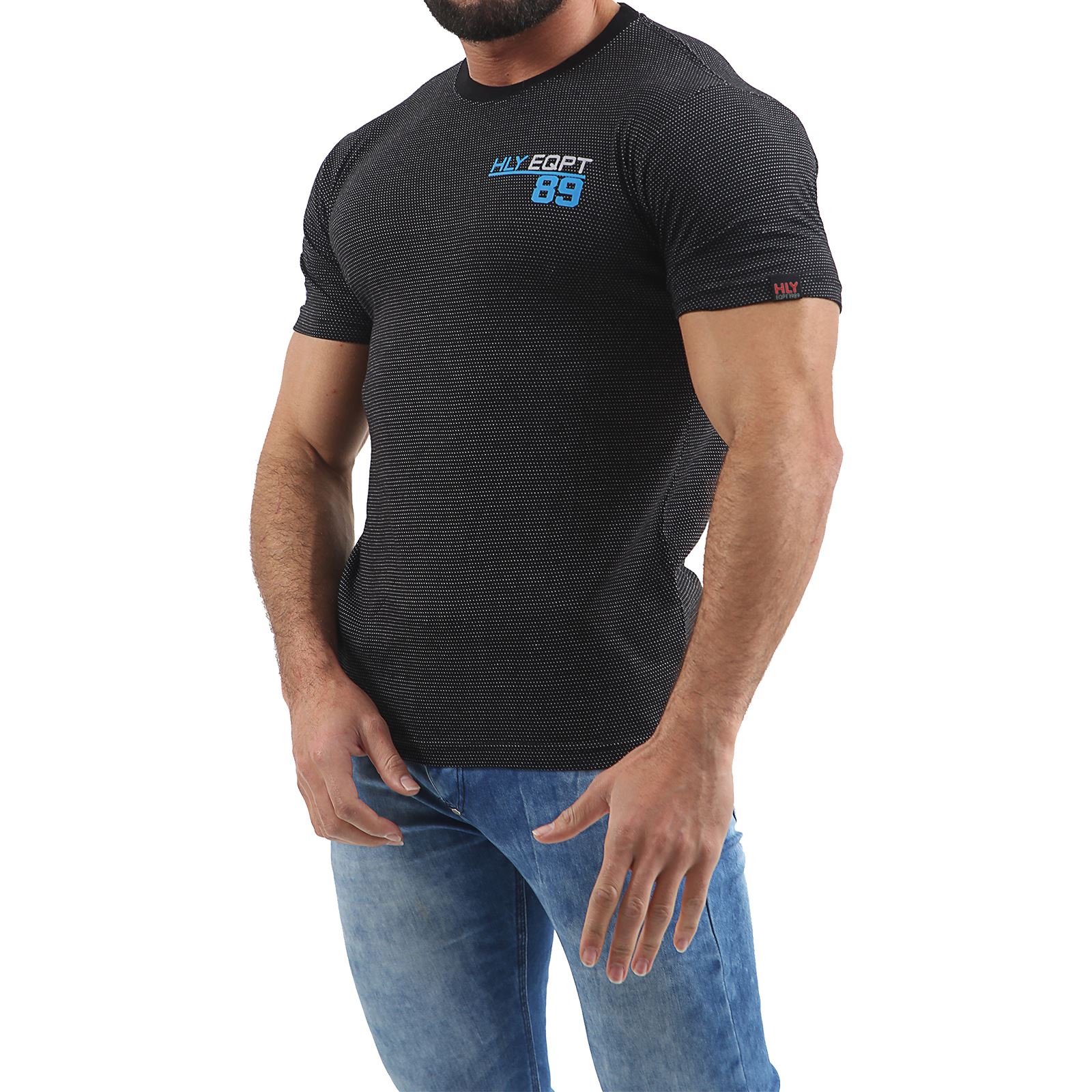 Da Uomo Hly Printed T-shirt 100/% cotone palestra Athletic Training Tee Top Estate Nuovo