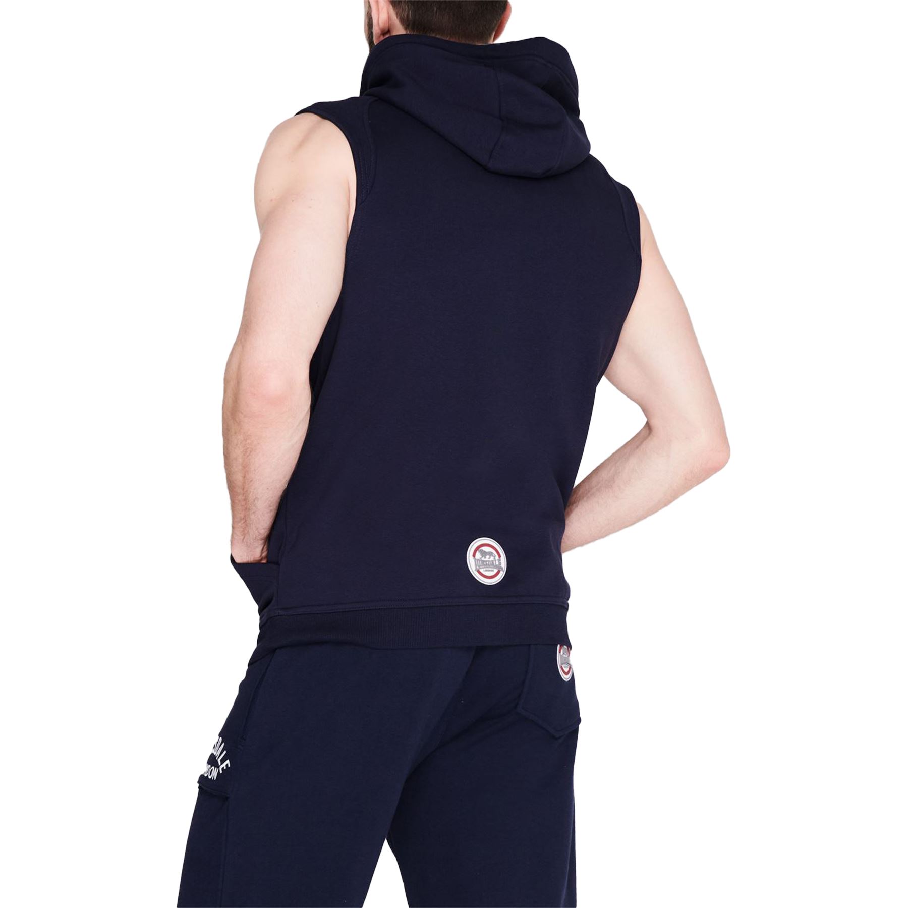 Mens Lonsdale Full Zip Boxing Sleeveless Hoodie Training Top Fleece Gym