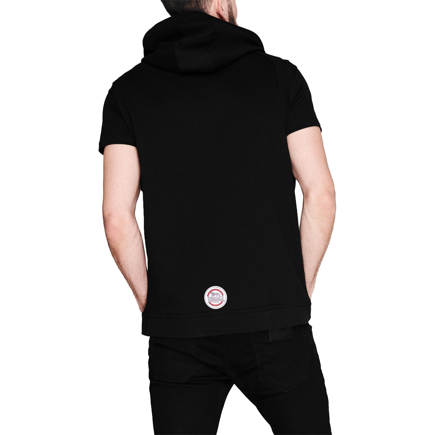 Mens Lonsdale Full Zip Boxing Sleeveless Hoodie Training Top Fleece Gym