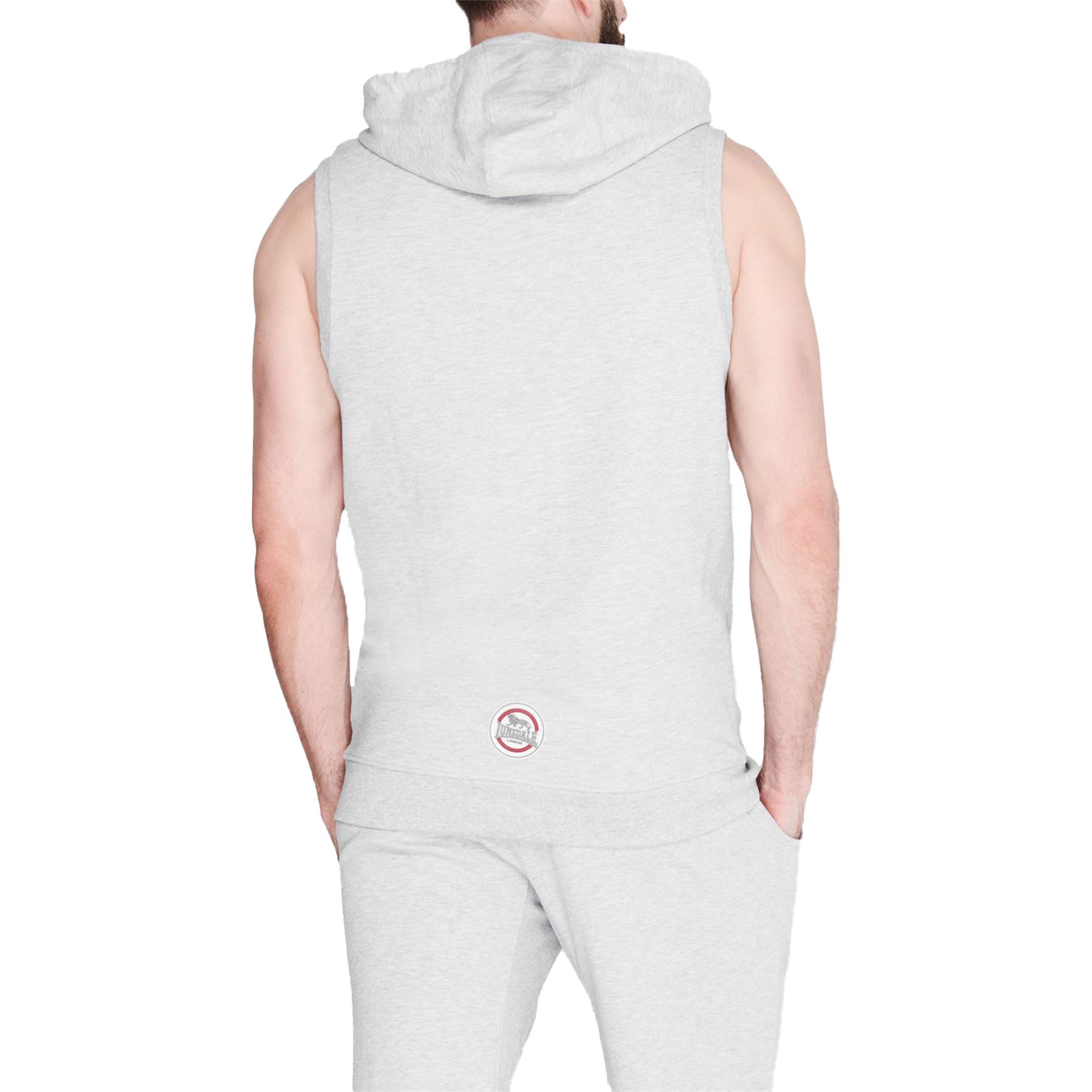 Mens Lonsdale Full Zip Boxing Sleeveless Hoodie Training Top Fleece Gym