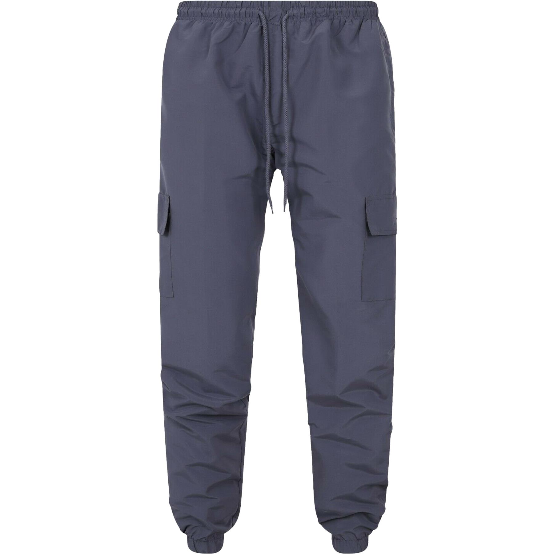 Mens Cargo Combat Trousers Elasticated Waist Bottoms Pants Zip Pocket