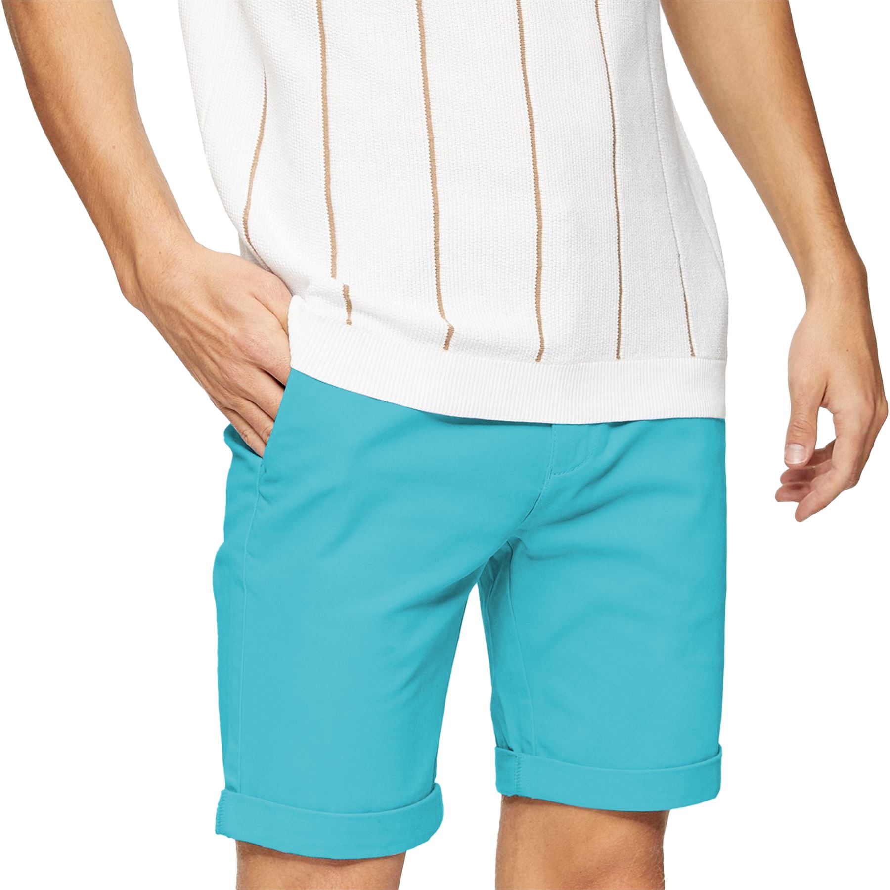 Mens Stretch Chino Shorts Cotton Cargo Combat Casual Half Pant New - Picture 16 of 30
