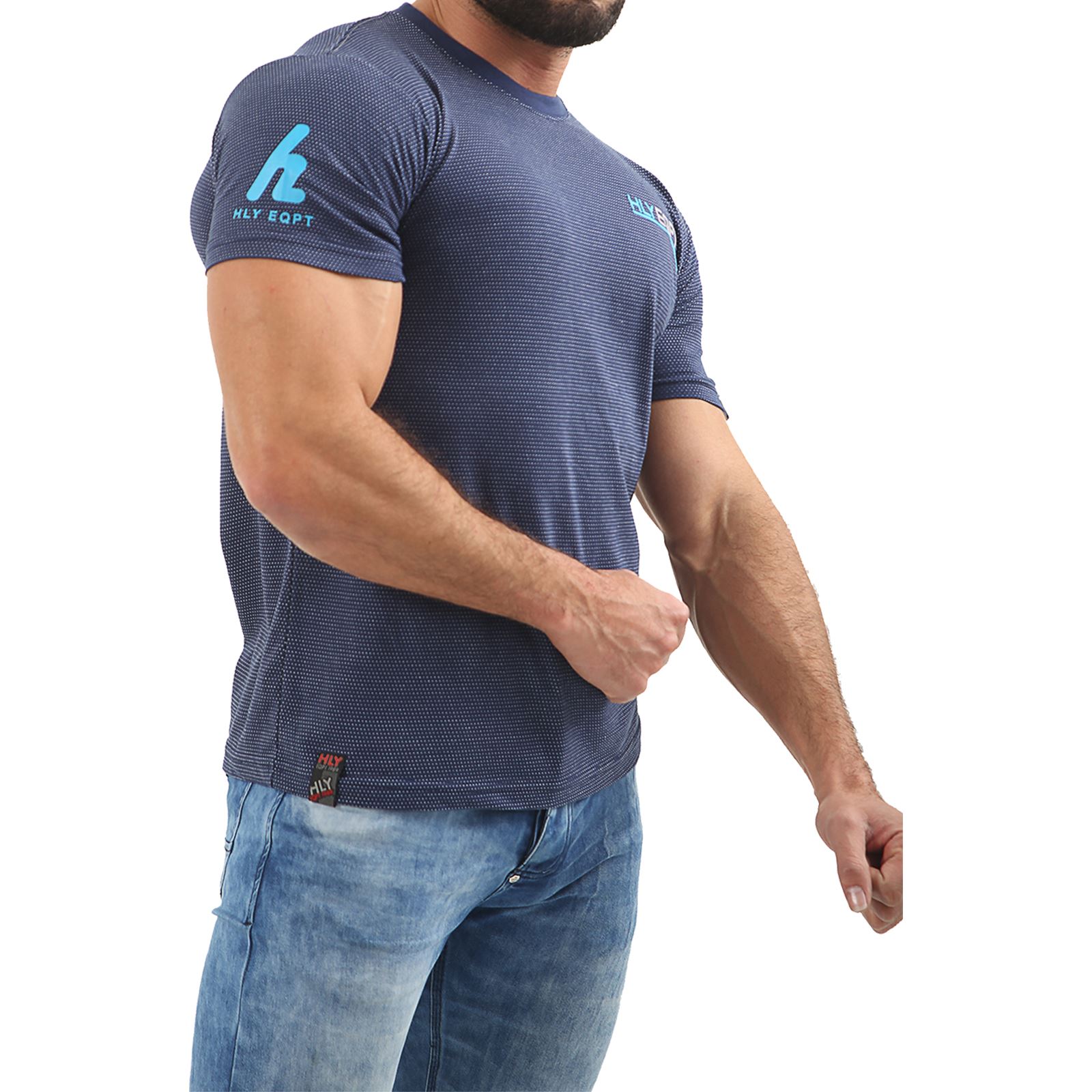 Mens HLY Branded Printed T Shirt 100/% Cotton Top Tee Gym Athletic Crew Neck