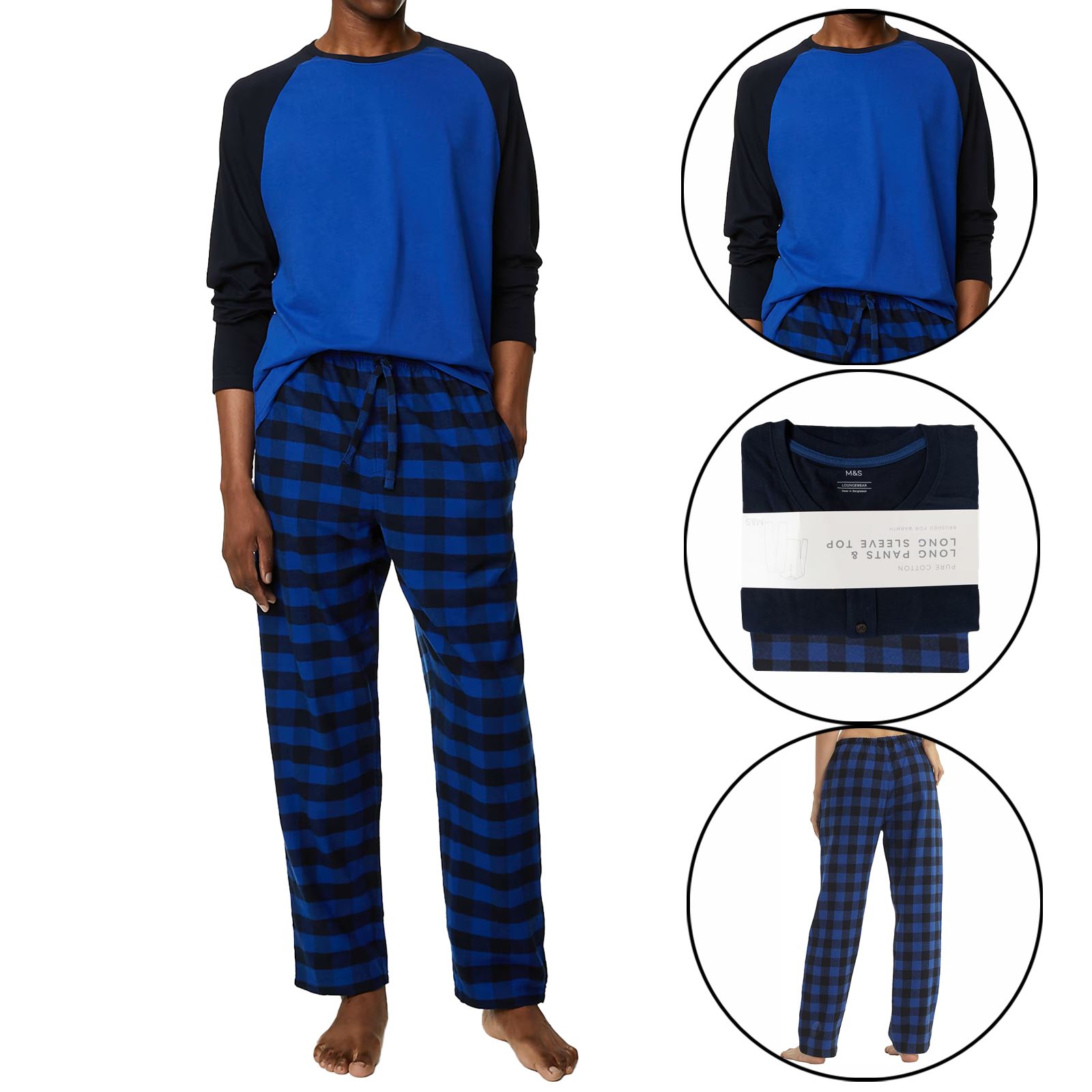 Mens M&S Marks Spencer Pyjamas Long Sleeve Top Trousers PJ Nightwear Loungewear - Picture 10 of 11