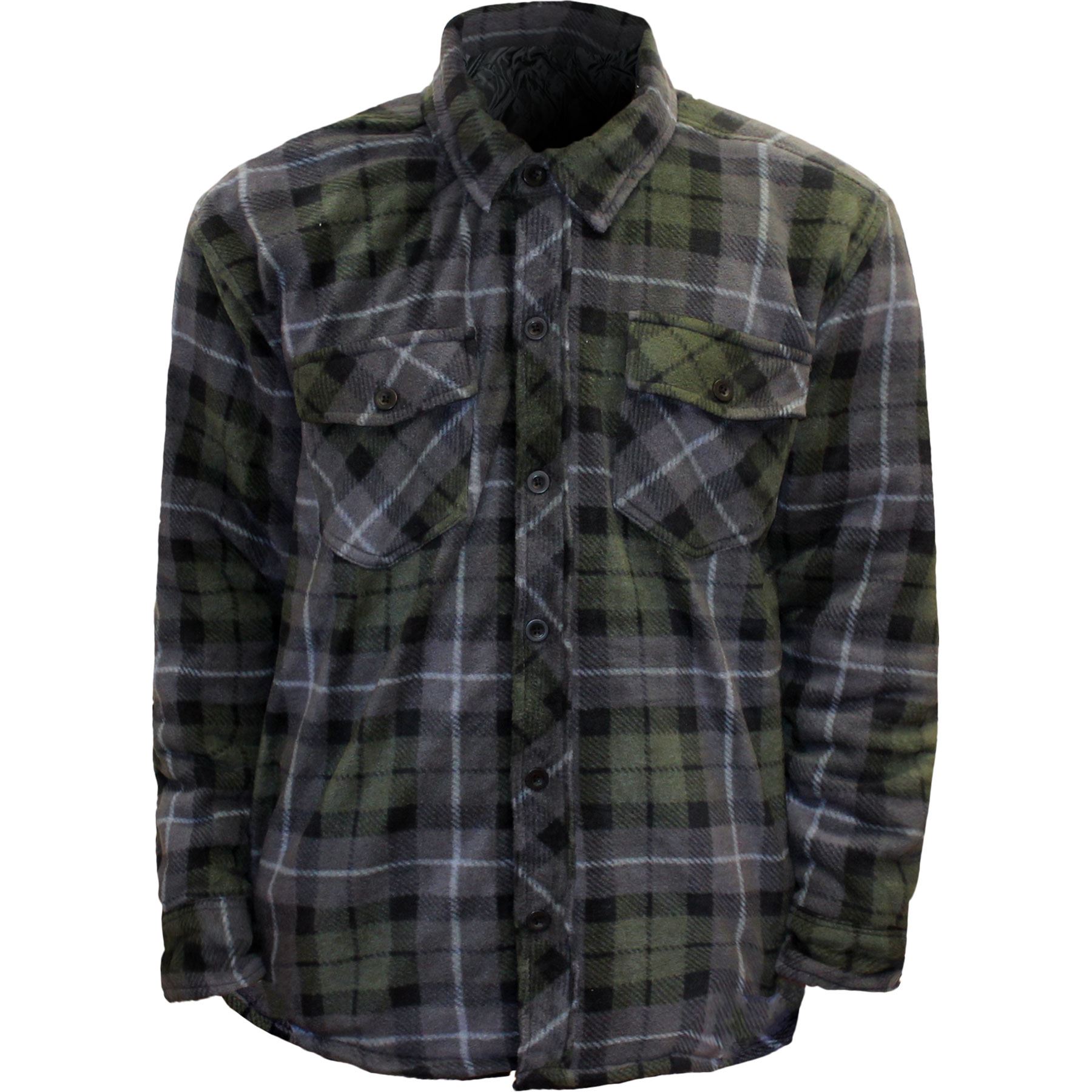 Mens Quilted Lined Shirt Thick Lumberjack Flannel Check Work Warm Padded Jacket - Picture 13 of 24