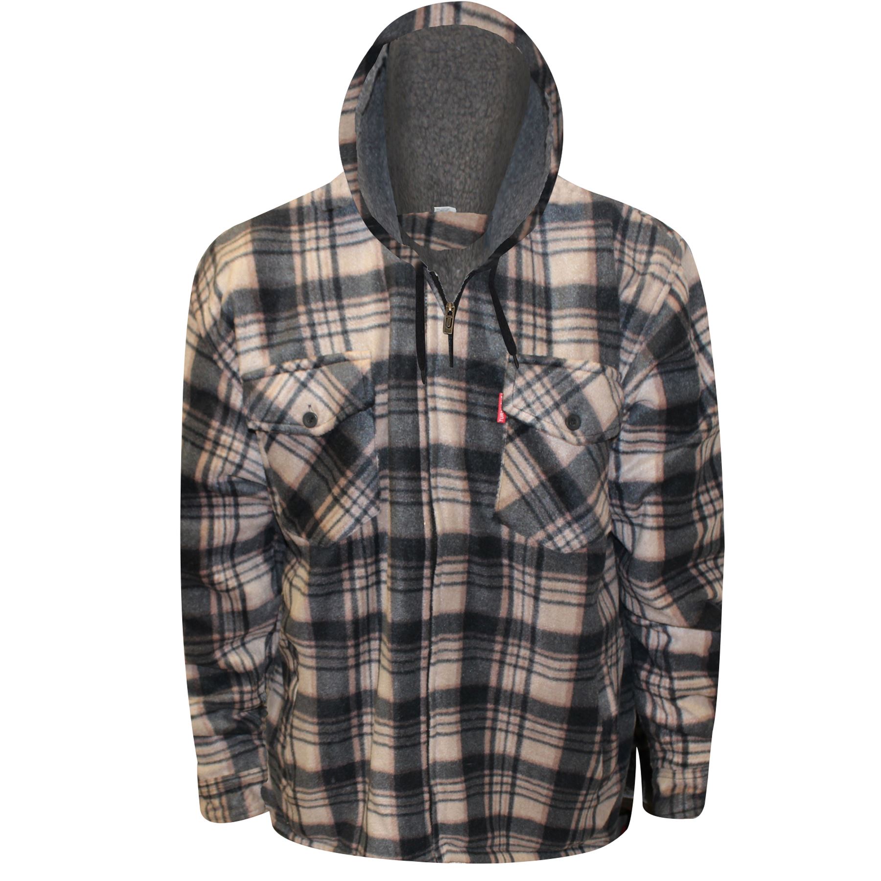 Mens Fur Sherpa Lined Fleece Padded Shirt Lumberjack Work Jacket Check Warm New Mens Fur Sherpa Lined Fleece Padded Shirt Lumberjack Work Jacket Check Warm New