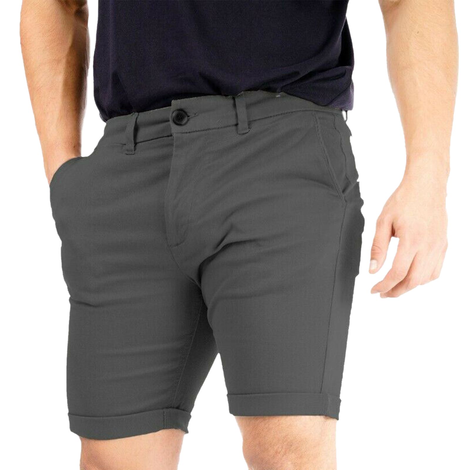 Mens Chino Shorts Casual Cotton Cargo Combat Stretch Half Pant Summer Jeans New - Picture 9 of 17
