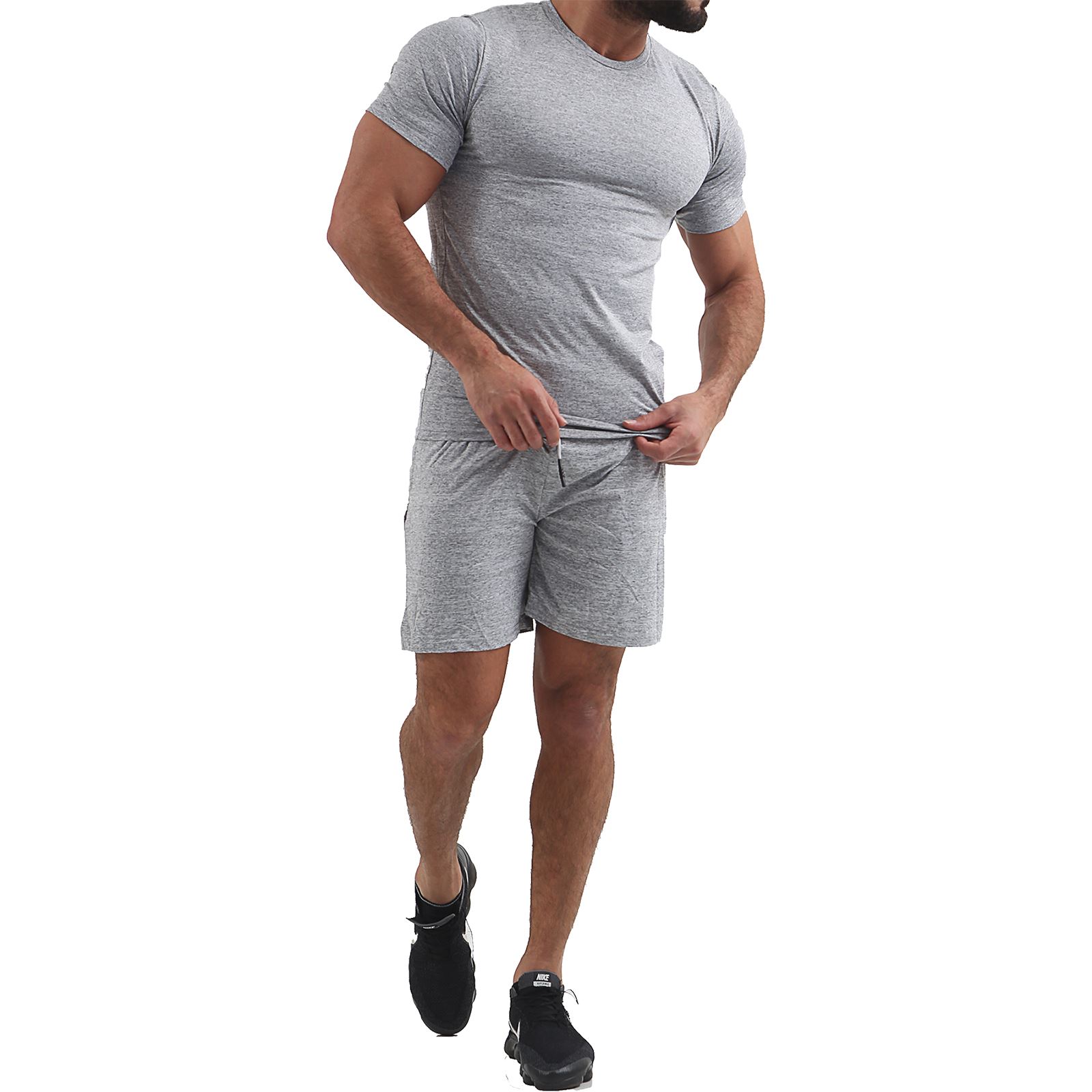 Men's Tshirt and Short Set Gym Sports Summer Running Sweat Lightweight