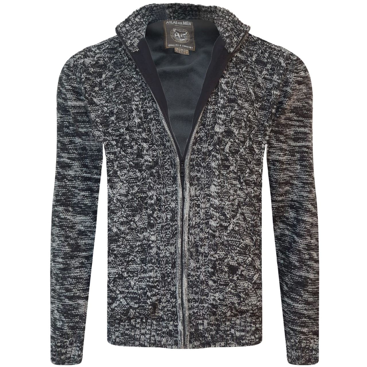 Mens Full Zip Jumper Cardigan Fur 